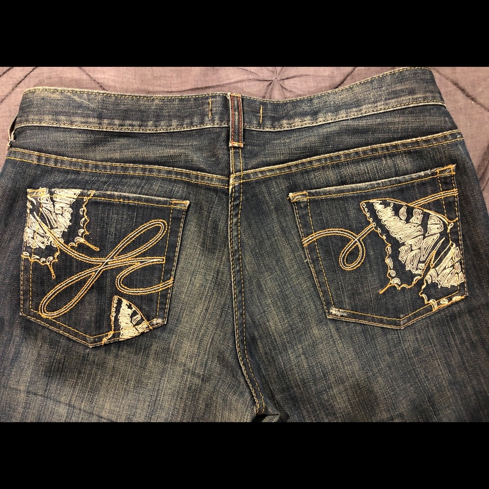 Butterfly embroidery. Beautifully designed Jeans